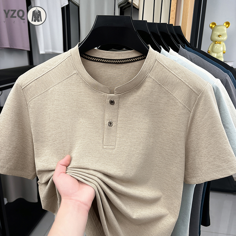 Men'S Fashion Usa - 2026 Fashion Men's Henley Neck Tee
