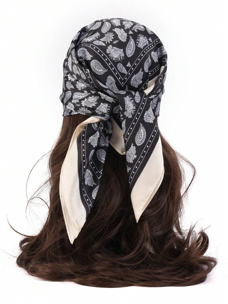Men'S Fashion Head Scarf - 27 Inch Vintage Paisley Print Square