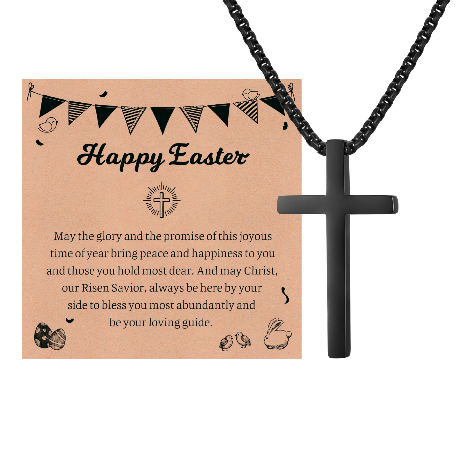 Men'S Fashion Easter - Vnox Cross Pendant Necklaces for Men,