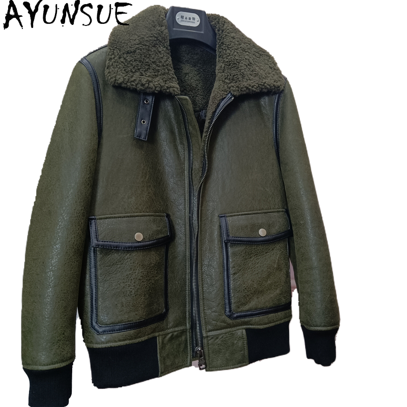 Men'S Fashion Zipper Jacket - AYUNSUE Warm Natural Fur Coat Men