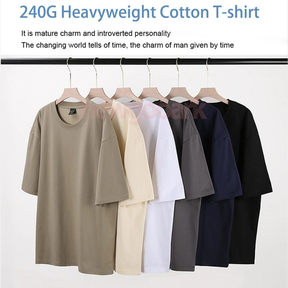 Men'S Fashion Logo - 240G Heavyweight Cotton Custom Printed Leisure