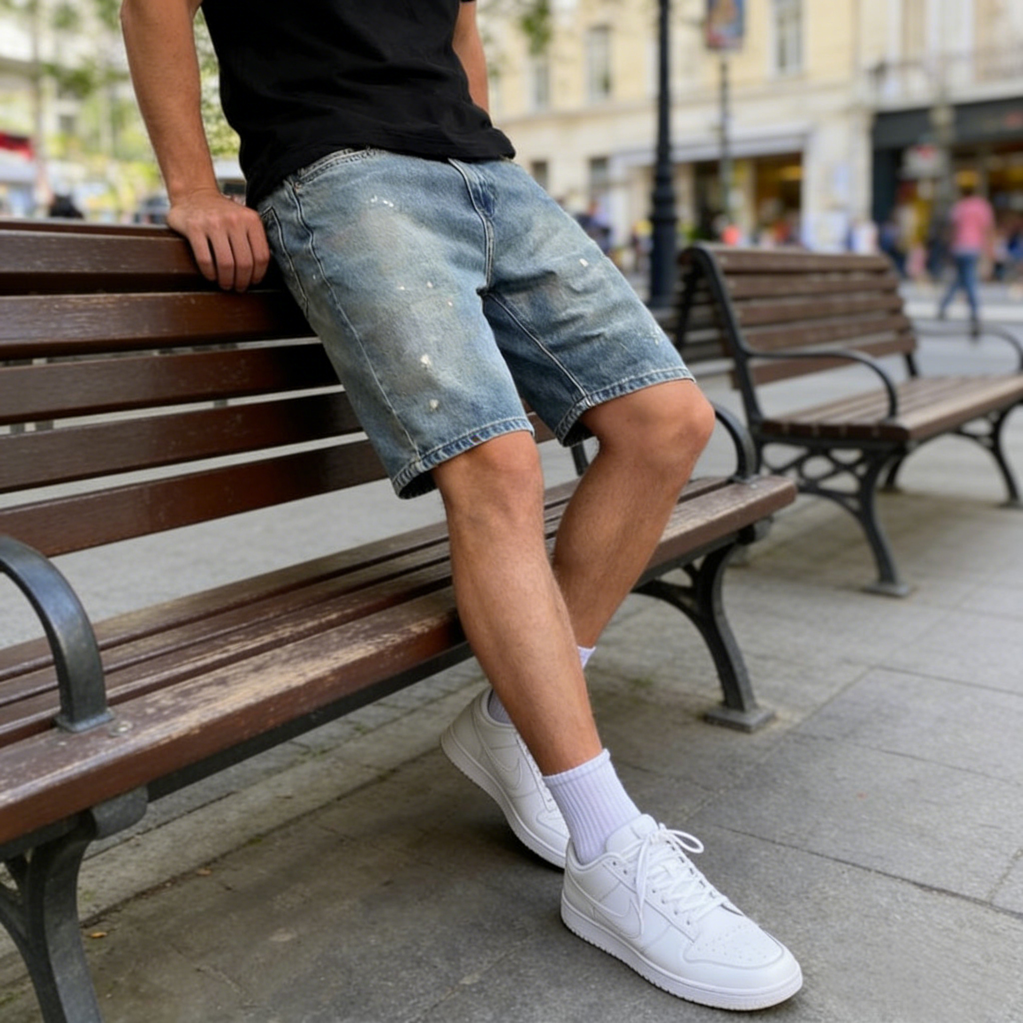 Men's Summer American High Str – Men Fashion Jeans recenzja i cena