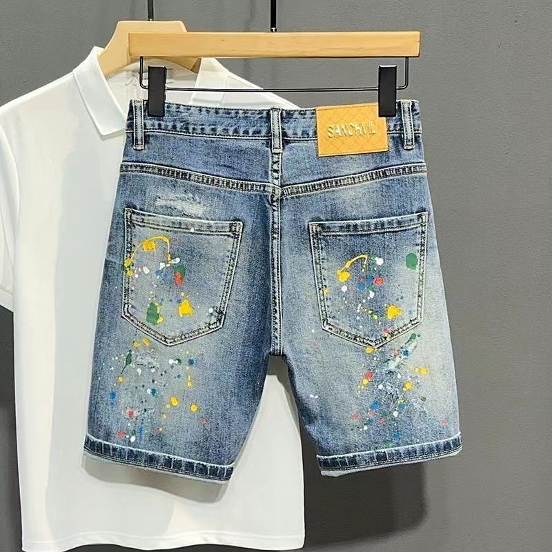 Men's Short Jeans Pants Graffi – Men Fashion Jeans recenzja i cena