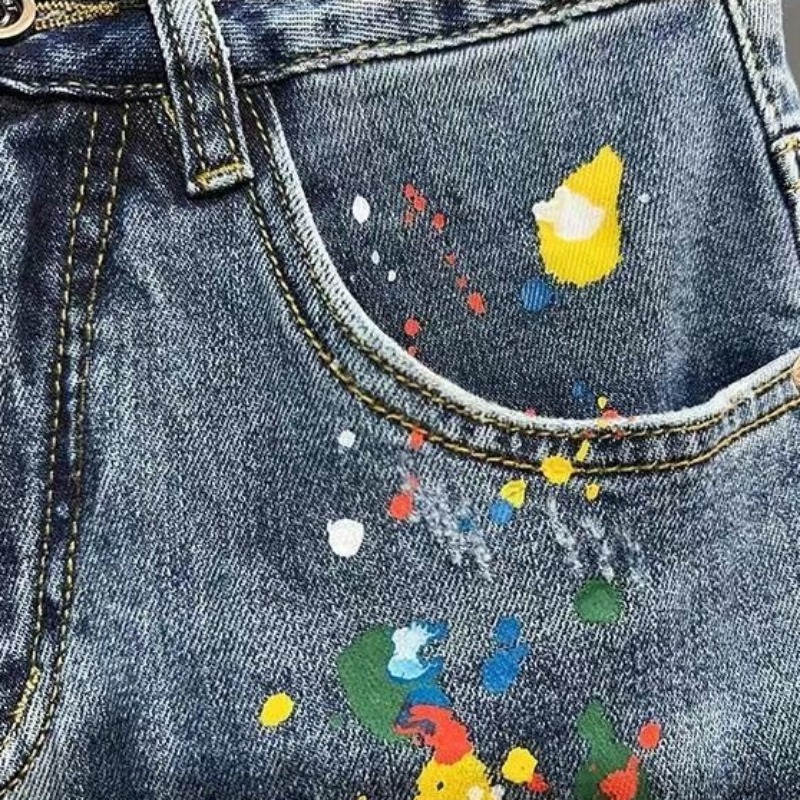 Men's Short Jeans Pants Graffi – Men Fashion Jeans recenzja i cena