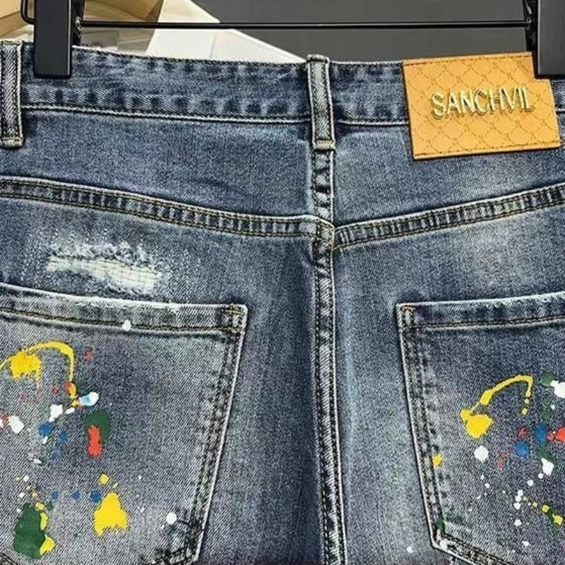 Men's Short Jeans Pants Graffi – Men Fashion Jeans recenzja i cena