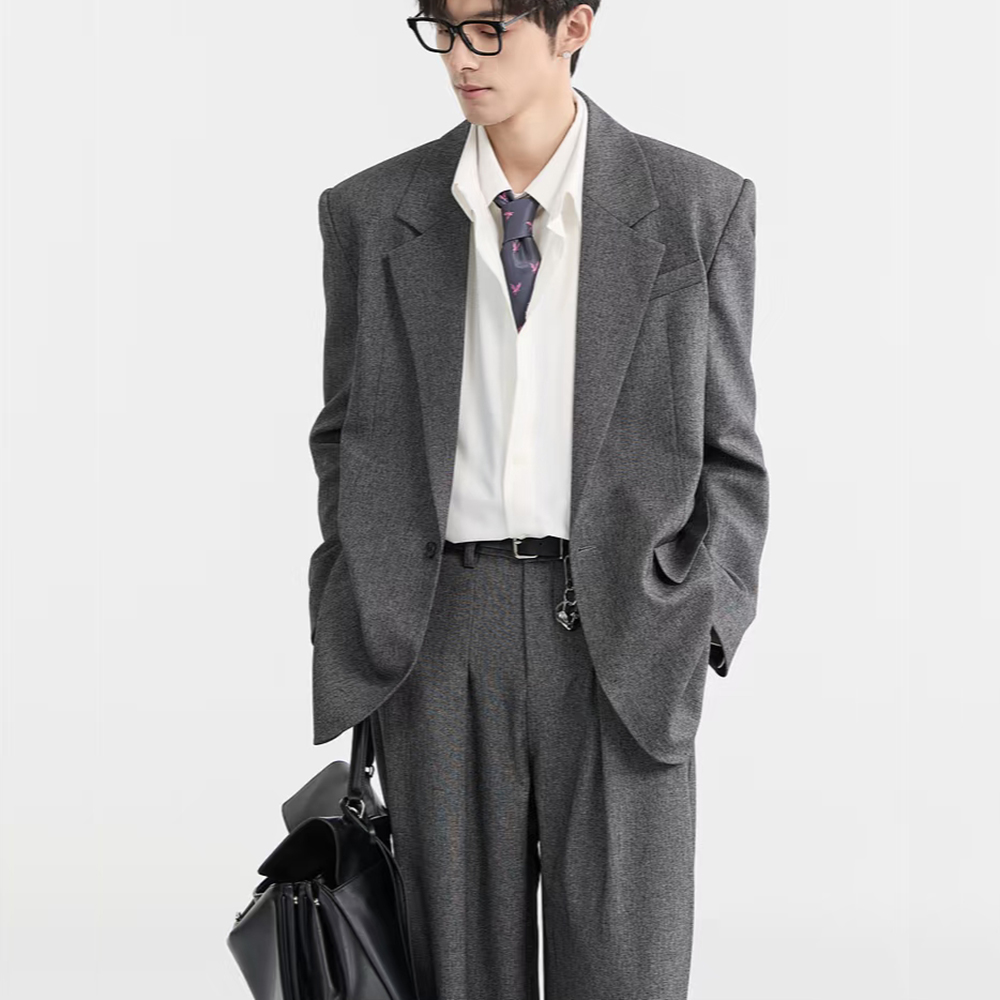 Fashion Dark Grey Loose Men's  – Mens Fashion Dark Grey Pants recenzja i cena