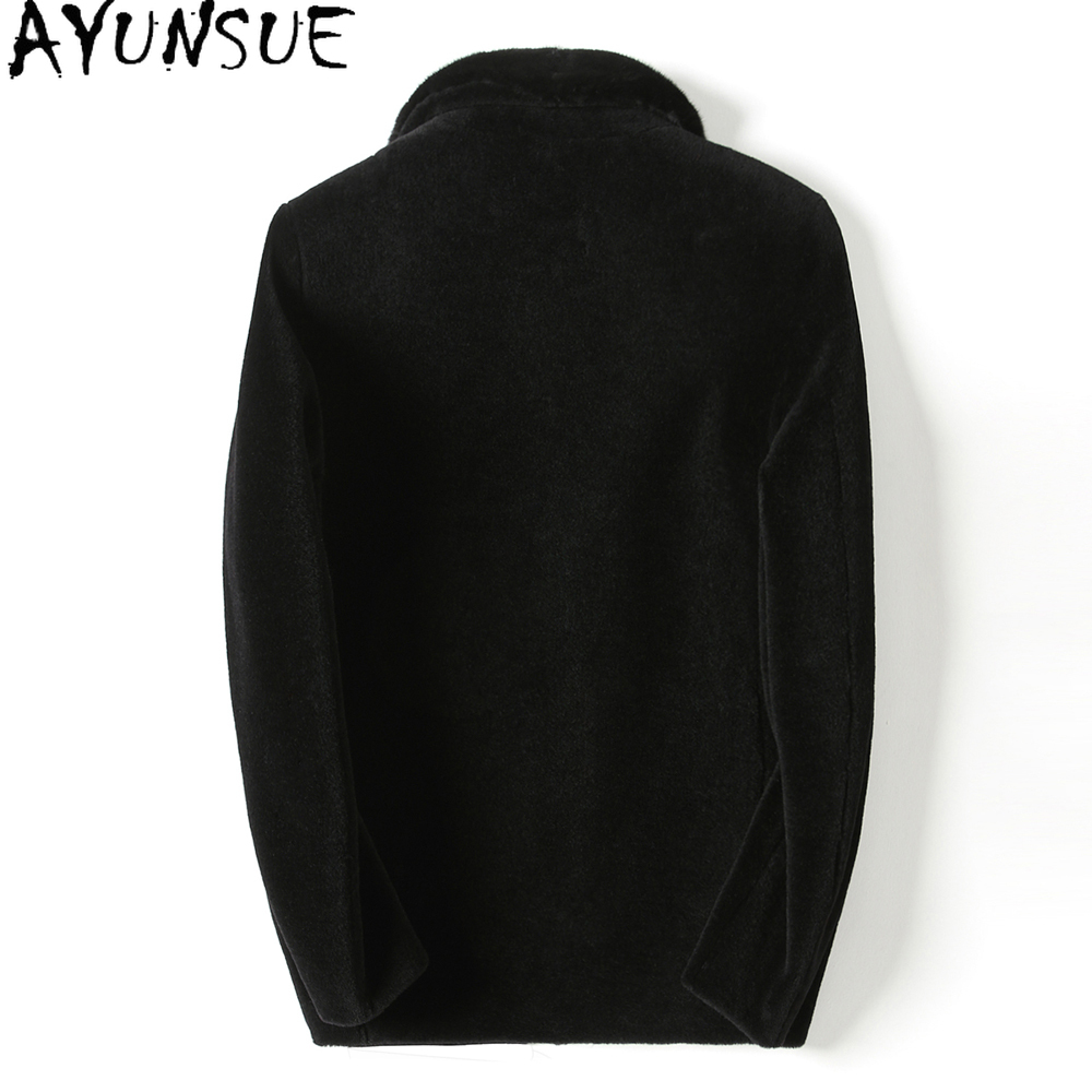 AYUNSUE Casual 100% Wool Coats – Men'S Fashion Zipper Jacket recenzja i cena