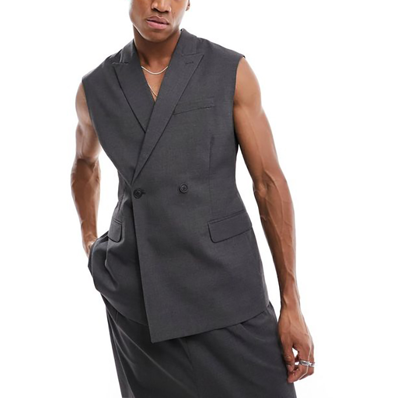Summer Fashion Men's Vest Outf – Mens Fashion Dark Grey Pants recenzja i cena