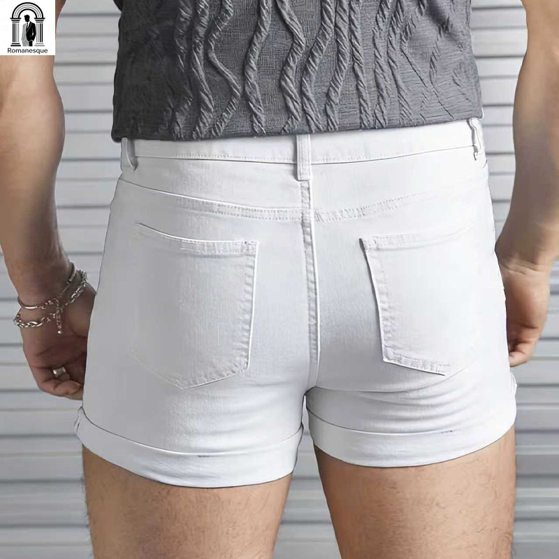 Men's Sexy Slim Fit White Deni – Men Fashion Jeans recenzja i cena