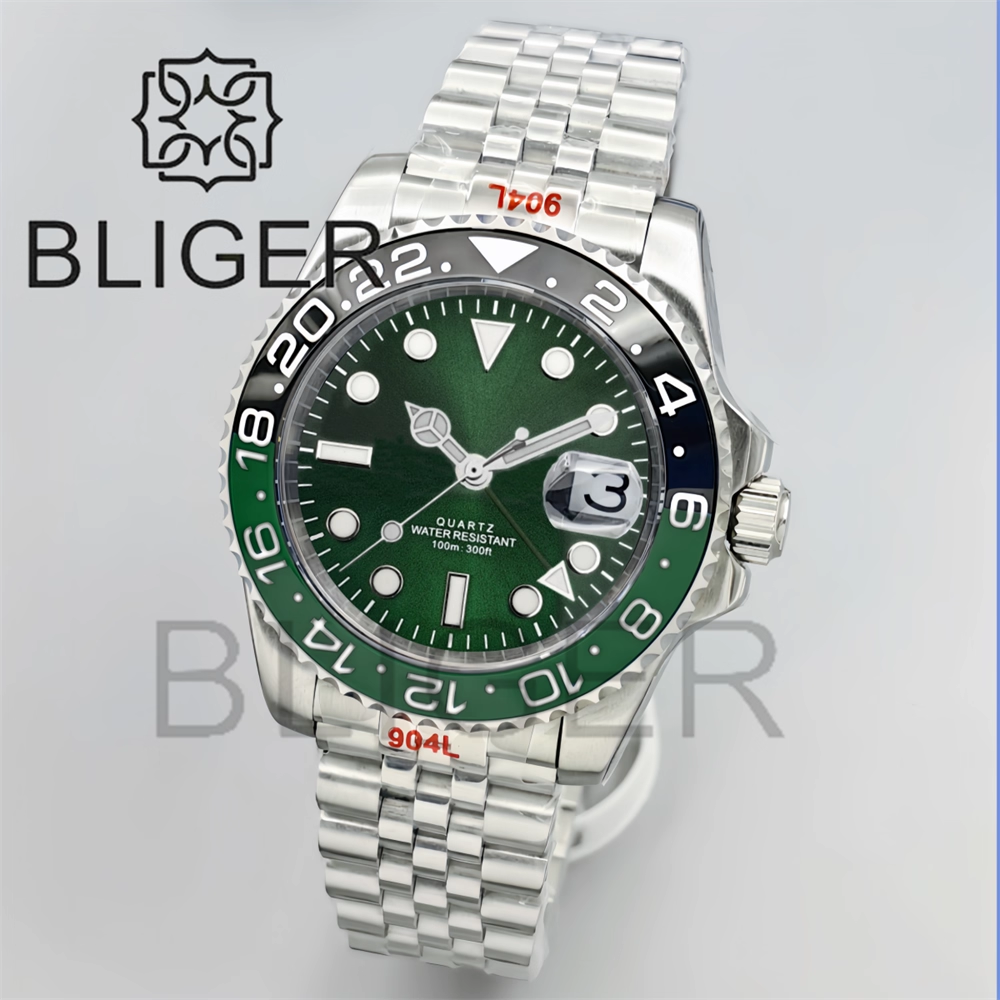 BLIGER 40mm GMT Men's Watches  – Men'S Fashion Logo recenzja i cena
