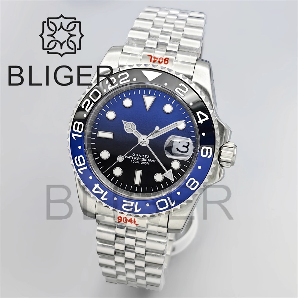 BLIGER 40mm GMT Men's Watches  – Men'S Fashion Logo recenzja i cena