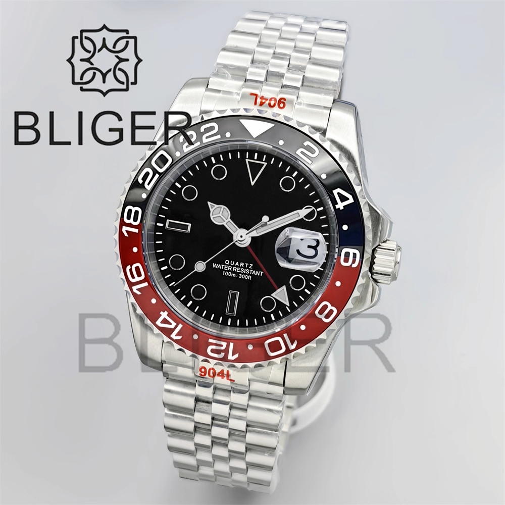 BLIGER 40mm GMT Men's Watches  – Men'S Fashion Logo recenzja i cena
