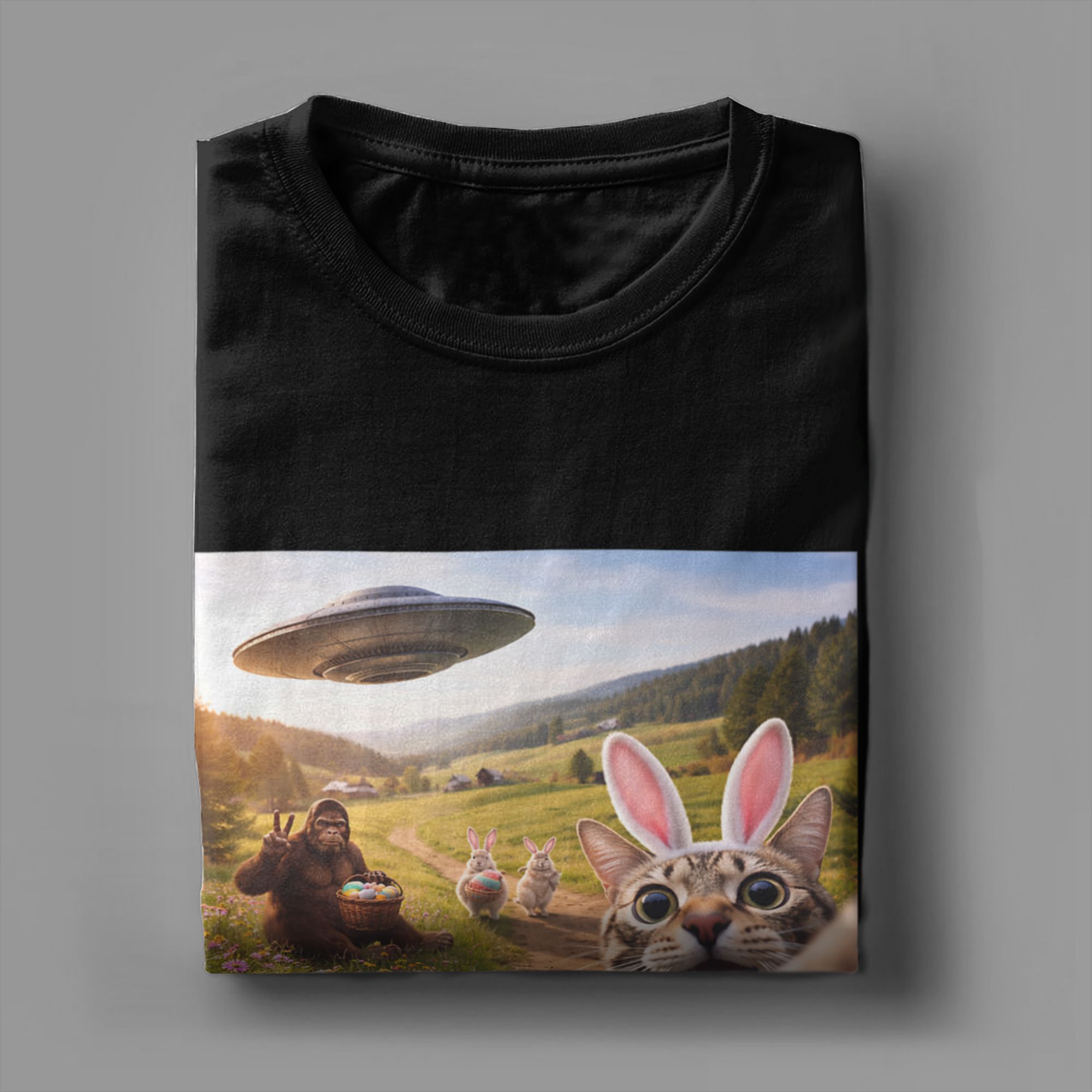 Funny Cat Selfie with Easter B – Men'S Fashion Easter recenzja i cena