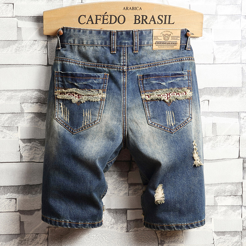 Ripped Hip-hop Denim Shorts Me – Men Fashion Jeans recenzja i cena