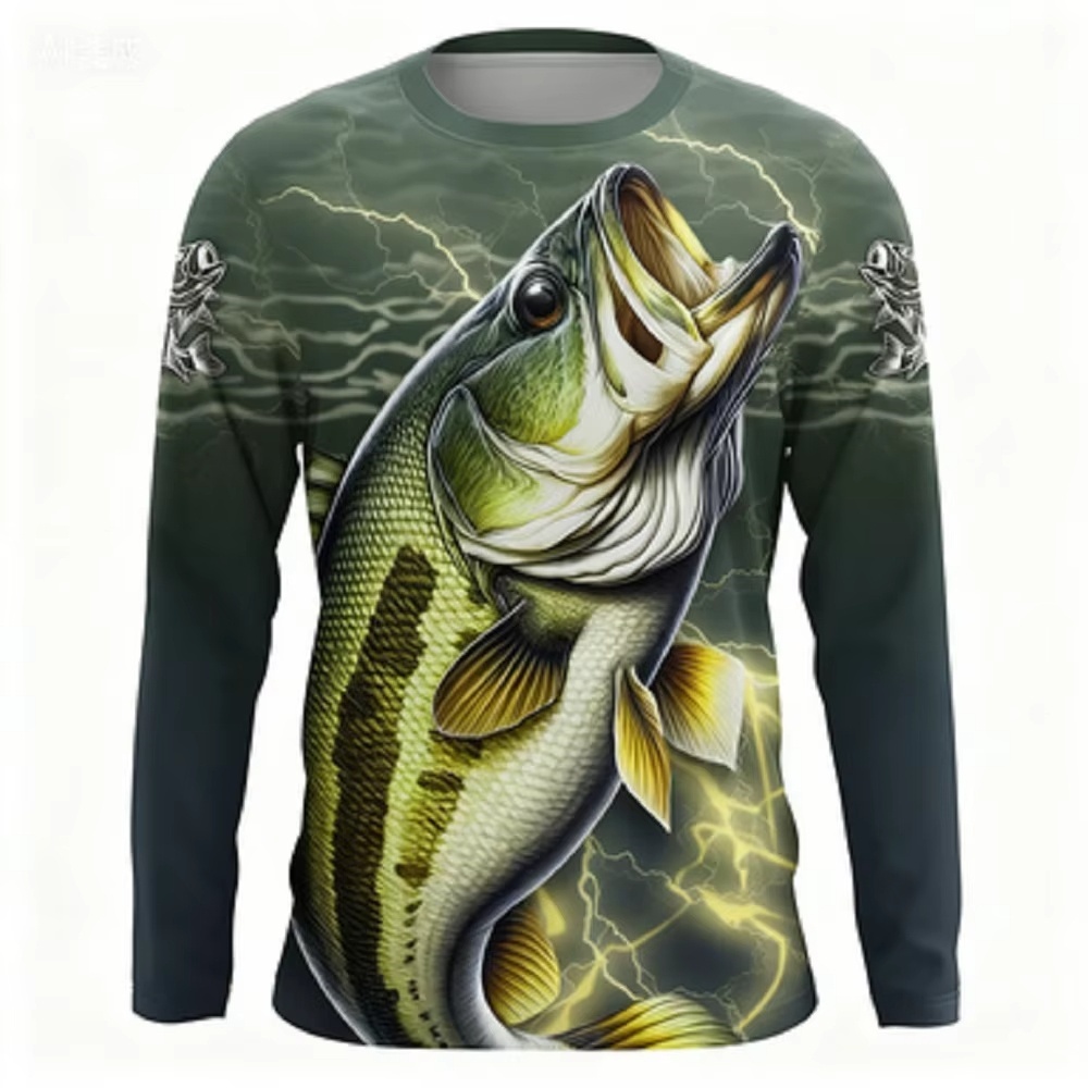 Fashionable Bass Pattern Crew  – Men'S Fashion Usa recenzja i cena