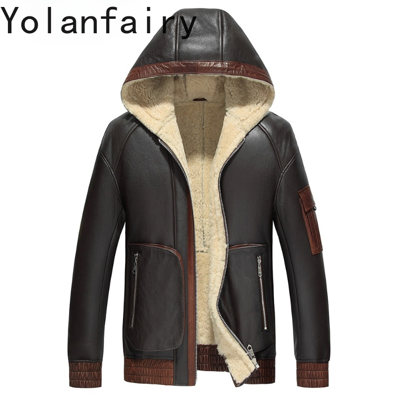 YOLANFAIRY Natural Wool Fur Co – Men'S Fashion Zipper Jacket recenzja i cena