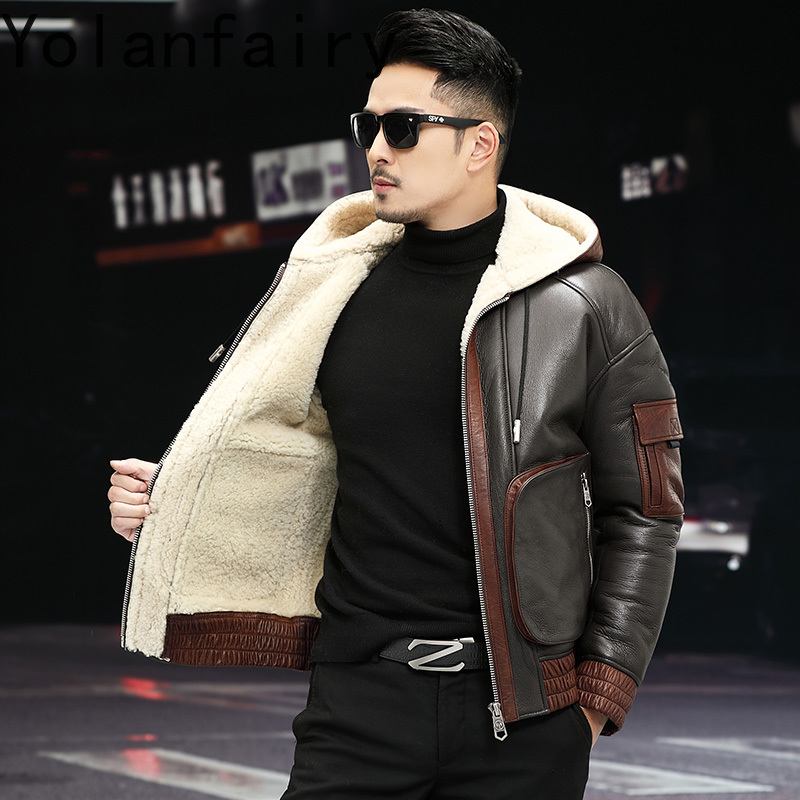 YOLANFAIRY Natural Wool Fur Co – Men'S Fashion Zipper Jacket recenzja i cena
