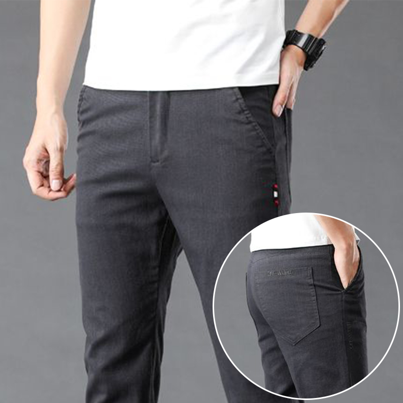 Fashion Men Slim Fit Elasticit – Mens Fashion Dark Grey Pants recenzja i cena