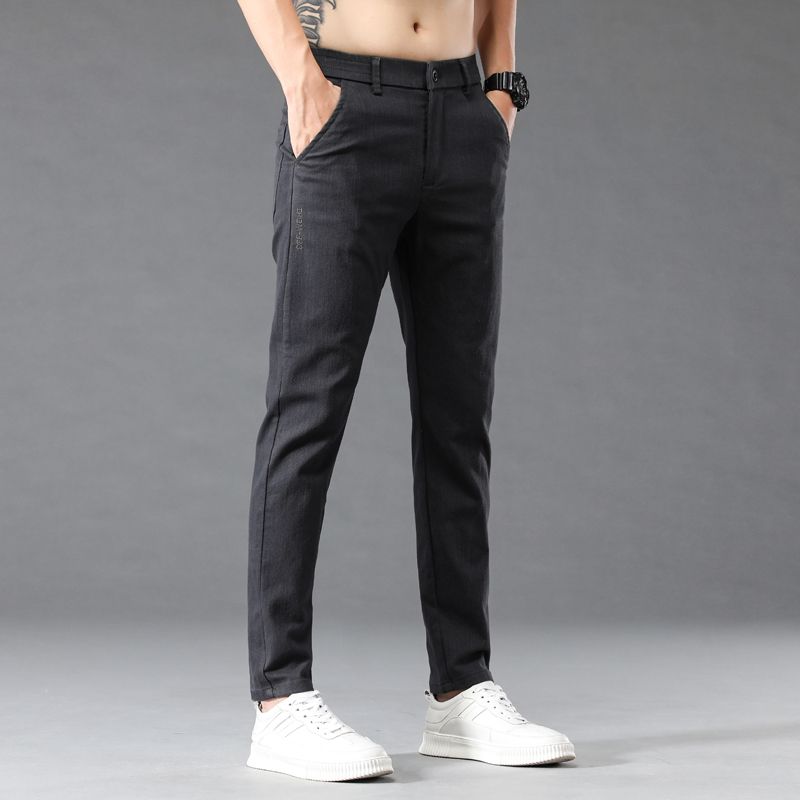 Fashion Men Slim Fit Elasticit – Mens Fashion Dark Grey Pants recenzja i cena