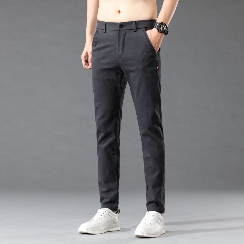 Fashion Men Slim Fit Elasticit – Mens Fashion Dark Grey Pants recenzja i cena