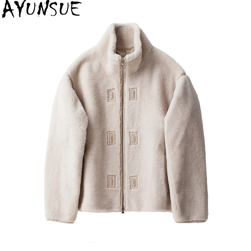 AYUNSUE Natural Merino Sheep S – Men'S Fashion Zipper Jacket recenzja i cena