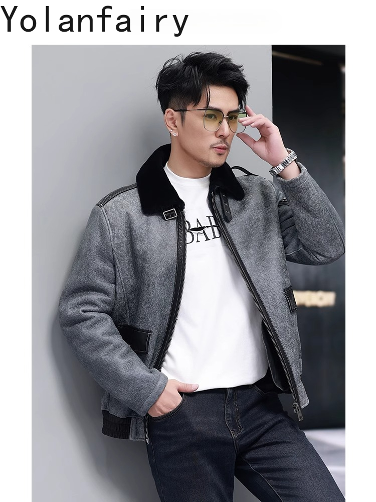YOLANFAIRY Short Natural Fur C – Men'S Fashion Zipper Jacket recenzja i cena