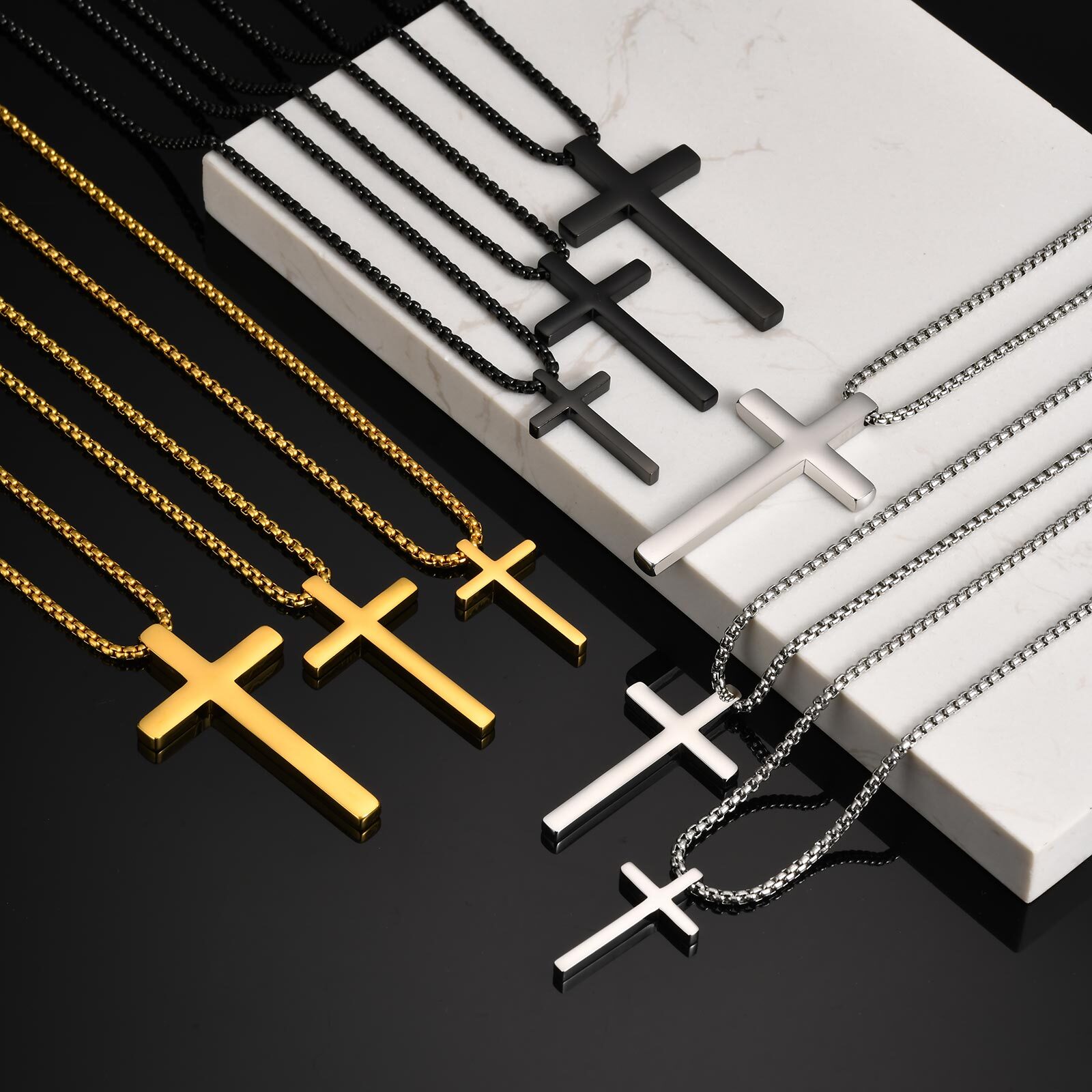 Vnox Cross Pendant Necklaces f – Men'S Fashion Easter recenzja i cena