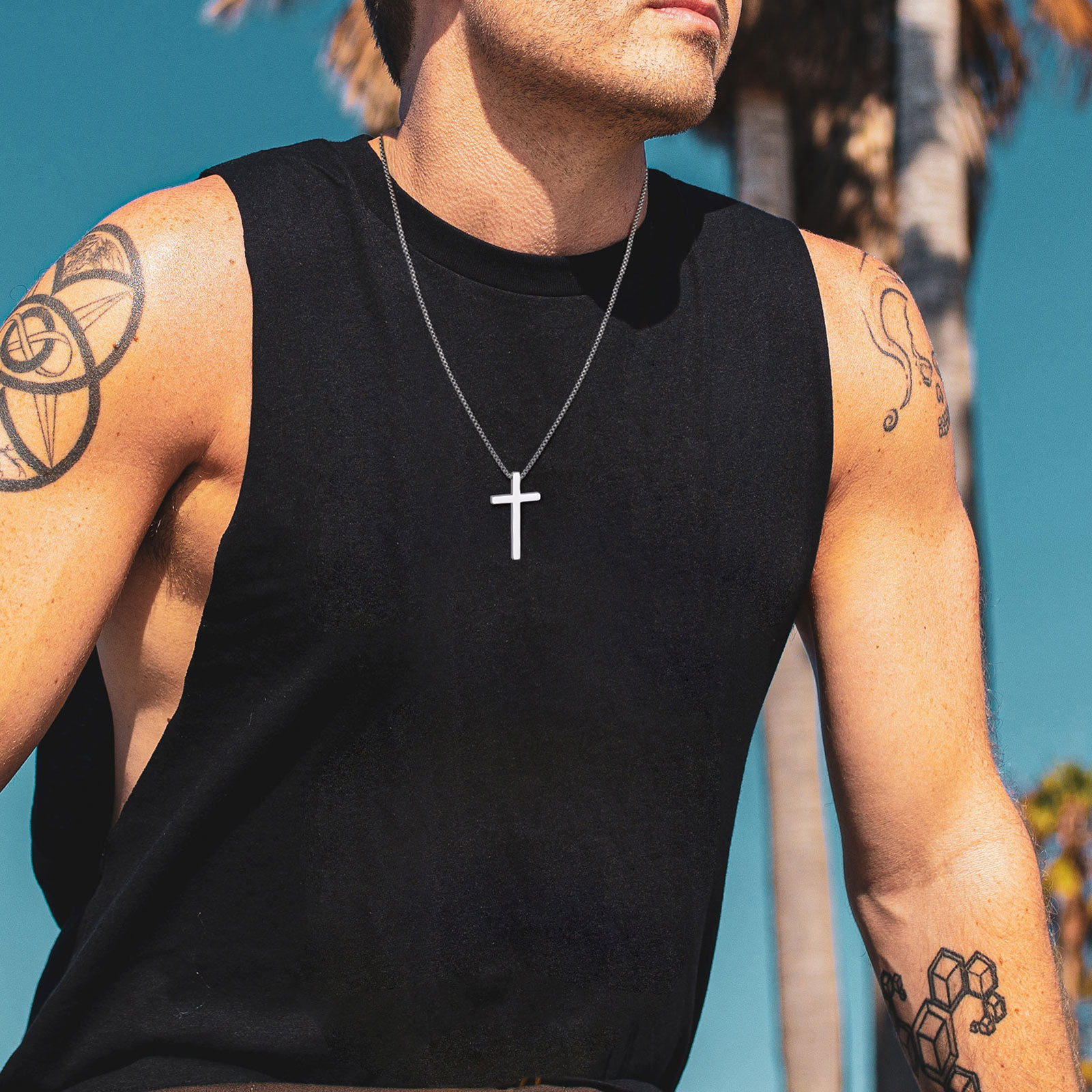 Vnox Cross Pendant Necklaces f – Men'S Fashion Easter recenzja i cena