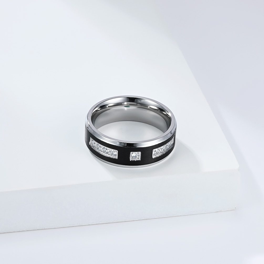 Two-Tone CZ Diamond Rings for  – Men'S Fashion Easter recenzja i cena
