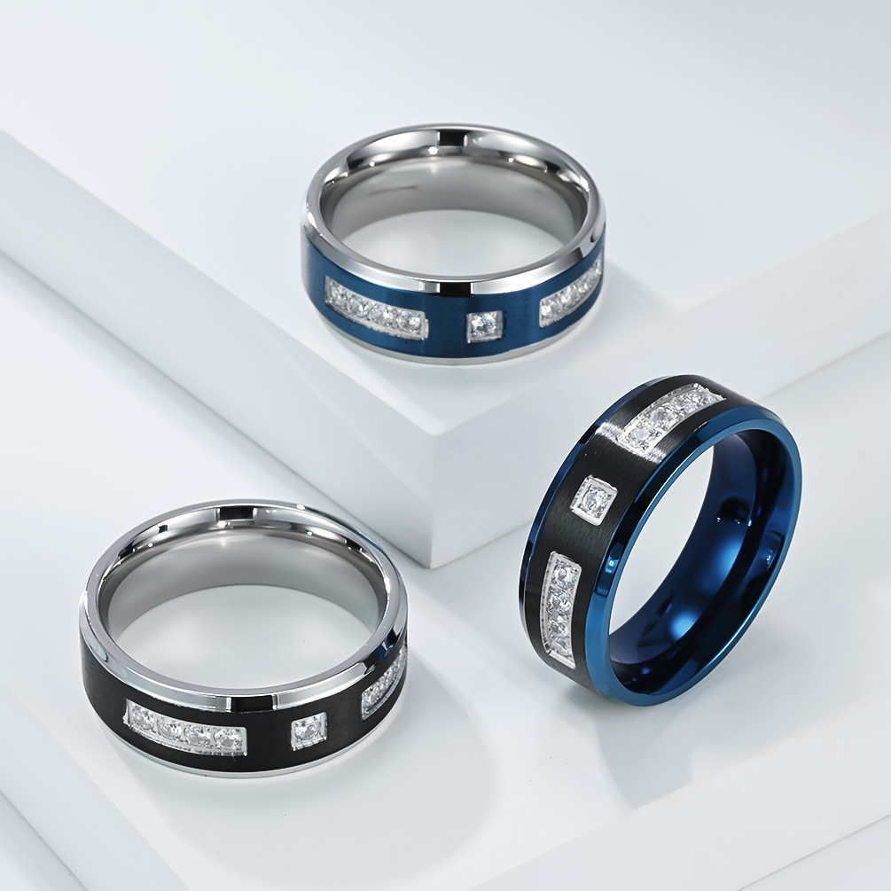 Two-Tone CZ Diamond Rings for  – Men'S Fashion Easter recenzja i cena