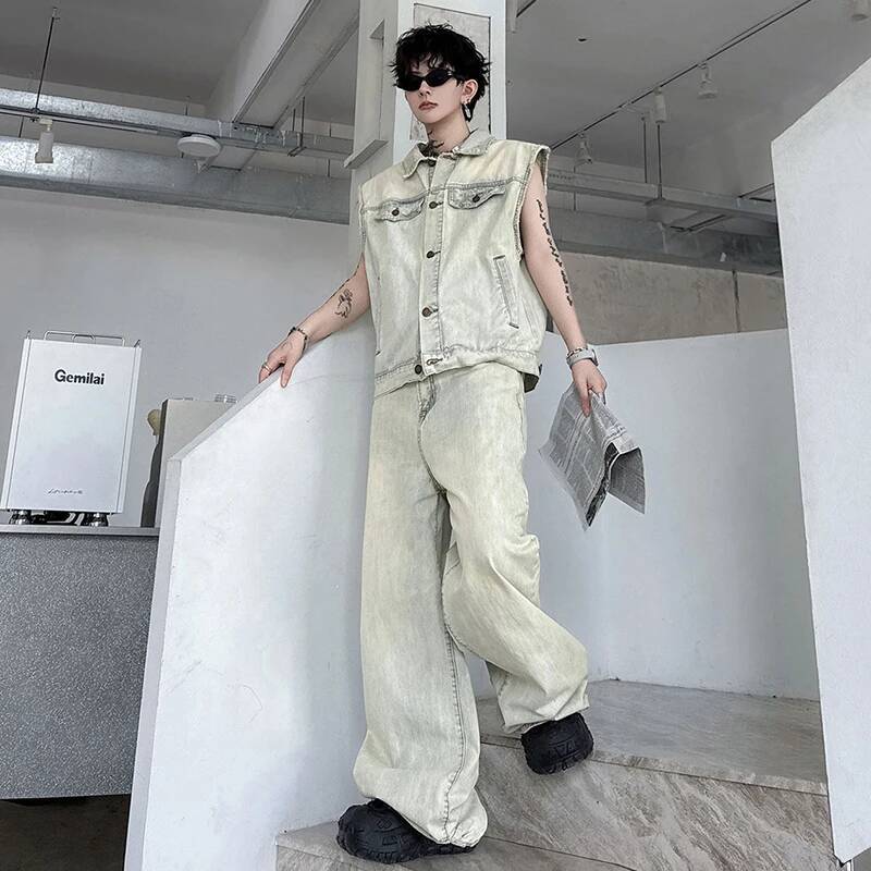 LUZHEN 2026 Summer Denim Two-p – Men Fashion Jeans recenzja i cena
