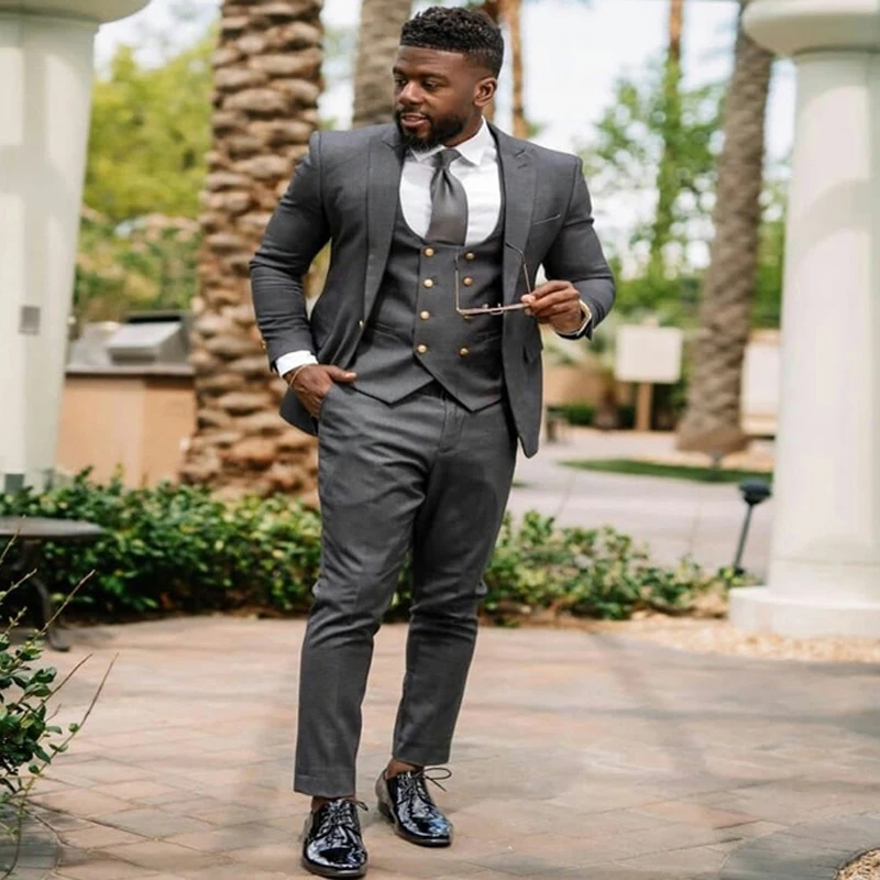 Dark Grey Men Wedding Suits Sl – Mens Fashion Dark Grey Pants recenzja i cena