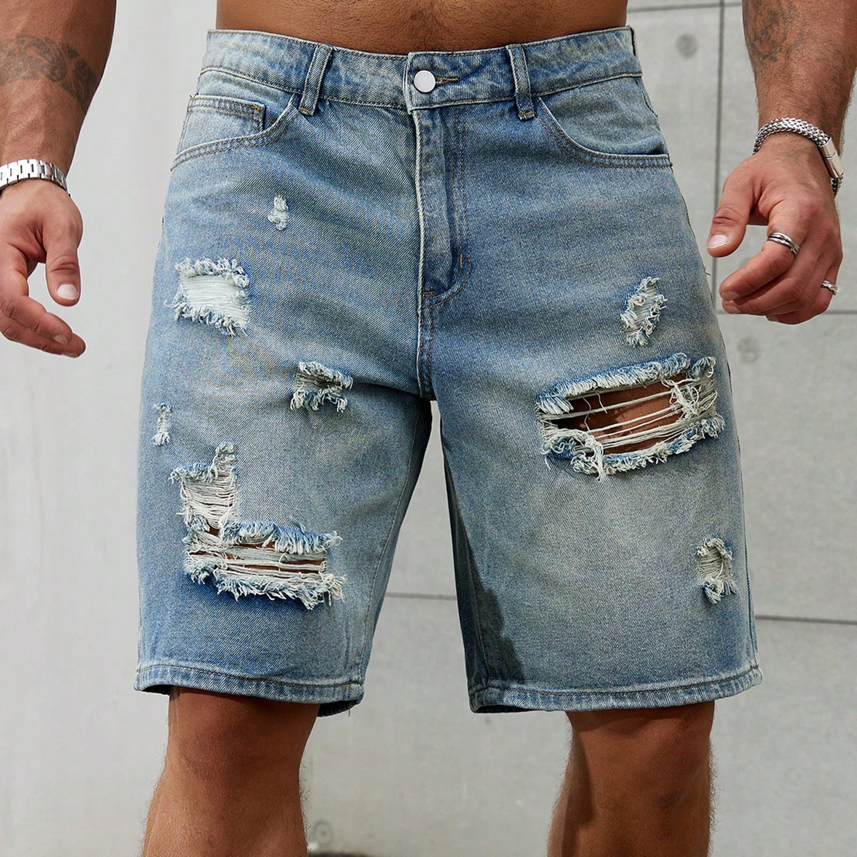 New Fashion Mens Ripped Short  – Men Fashion Jeans recenzja i cena