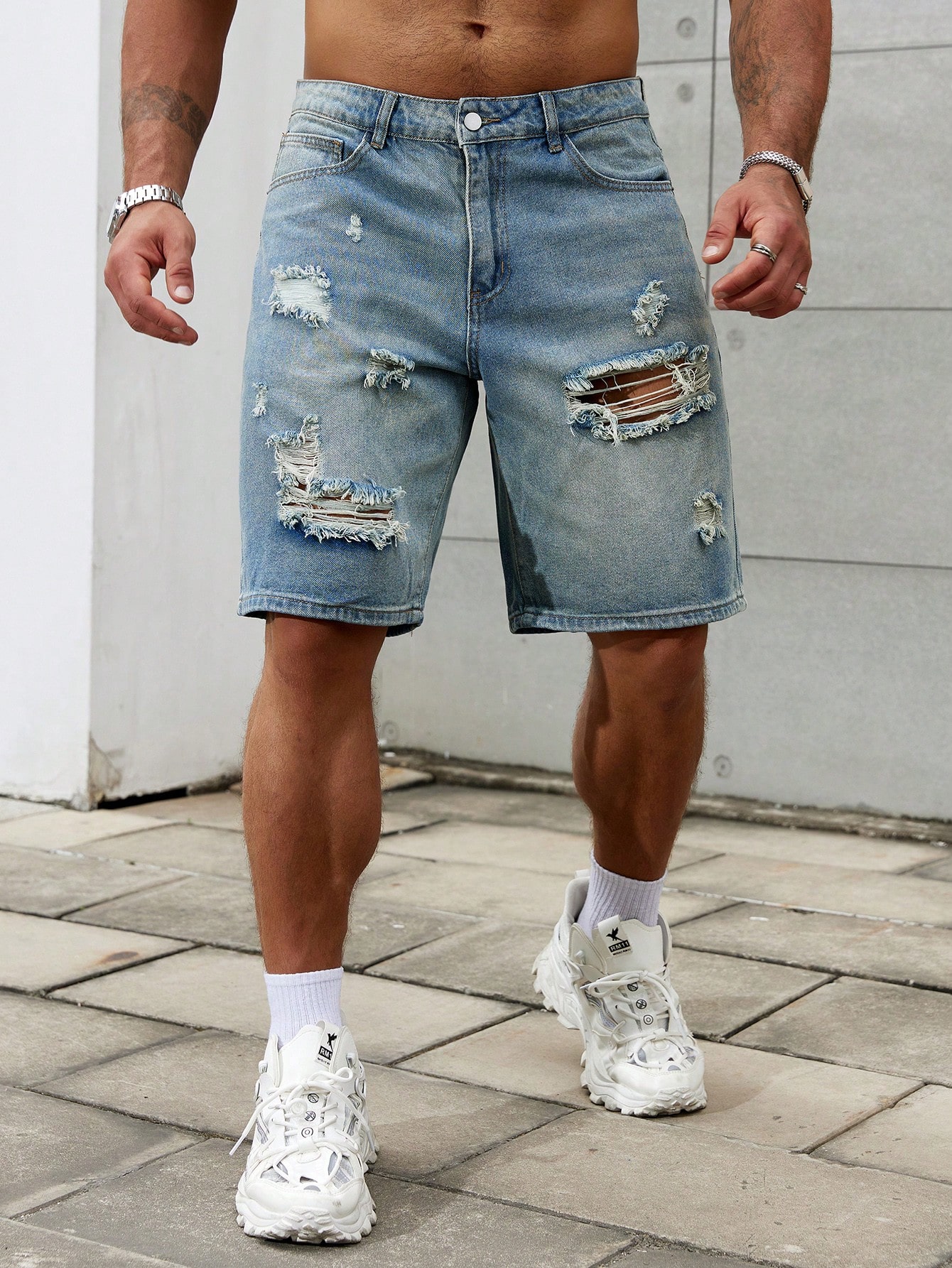 New Fashion Mens Ripped Short  – Men Fashion Jeans recenzja i cena