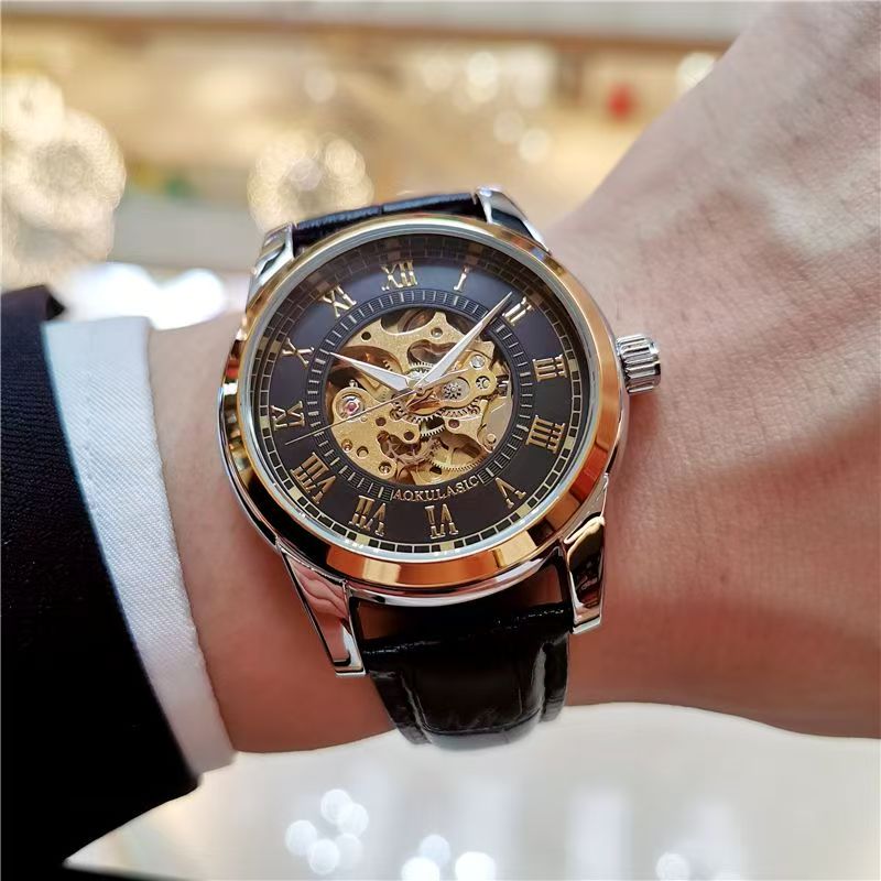 Elegant Men's Automatic Mechan – Mens Fashion Young recenzja i cena
