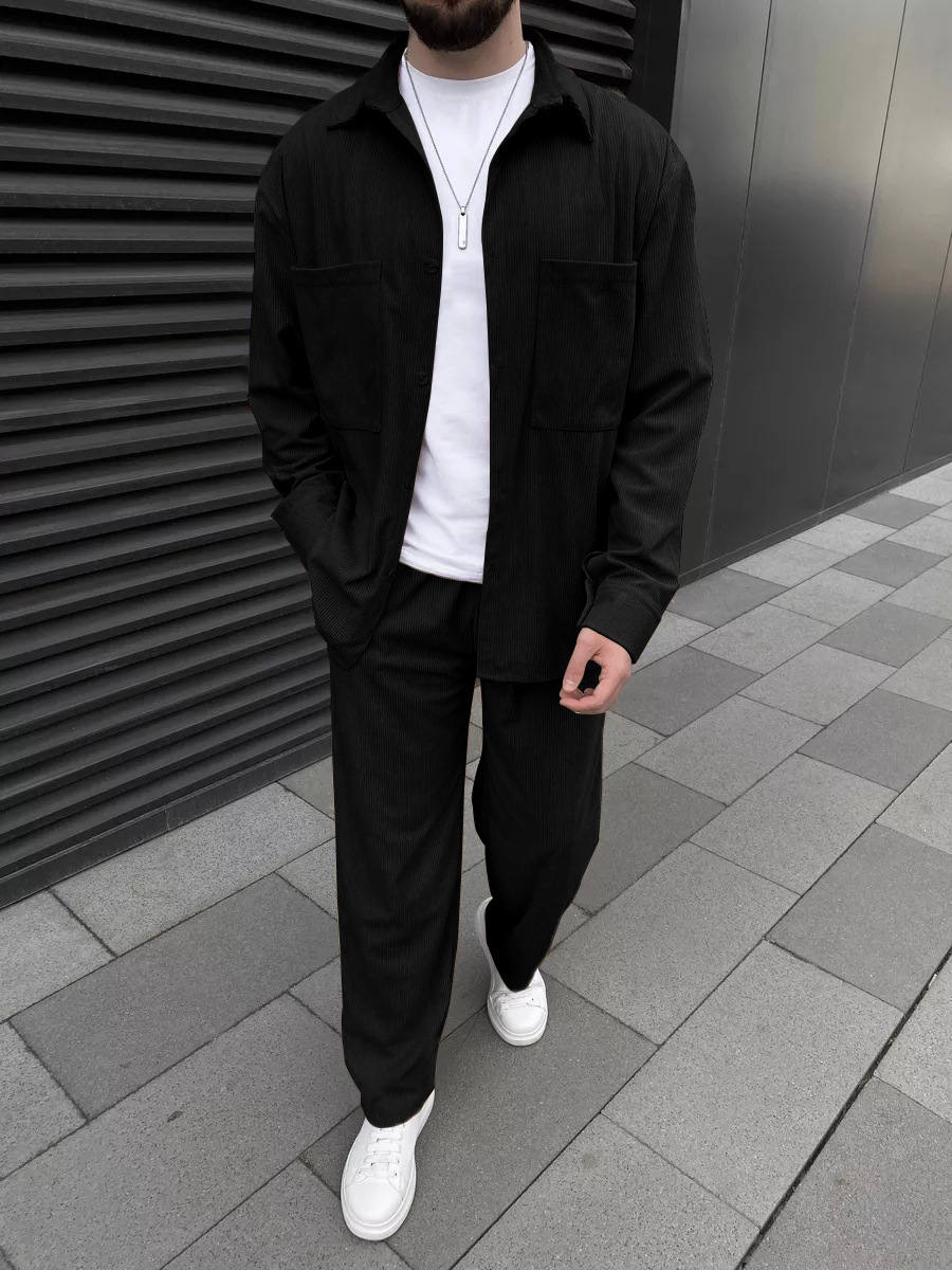 Men's corduroy two-piece outfi – Men'S Fashion Usa recenzja i cena