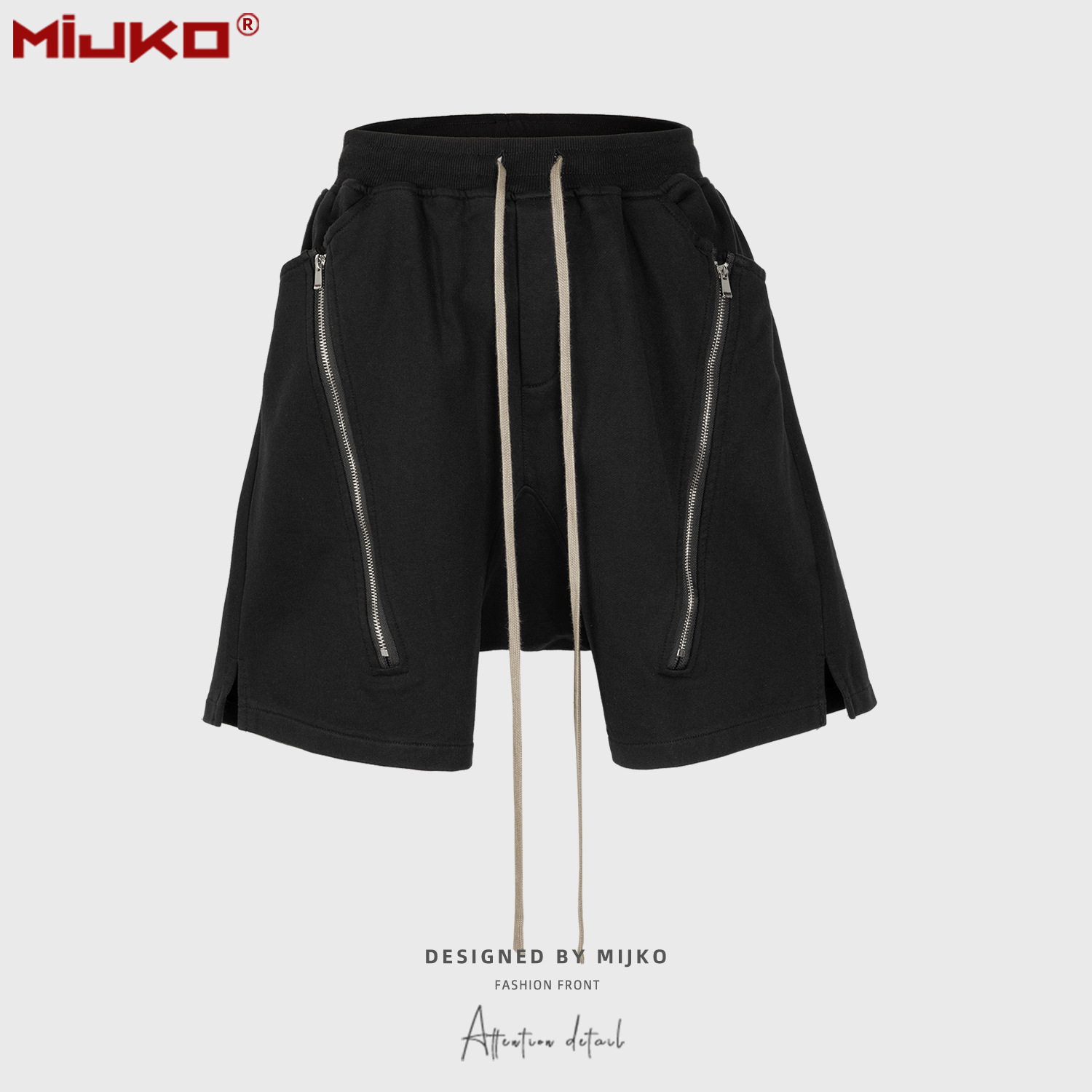 MIJKO Black Dark Grey Shorts M – Mens Fashion Dark Grey Pants recenzja i cena
