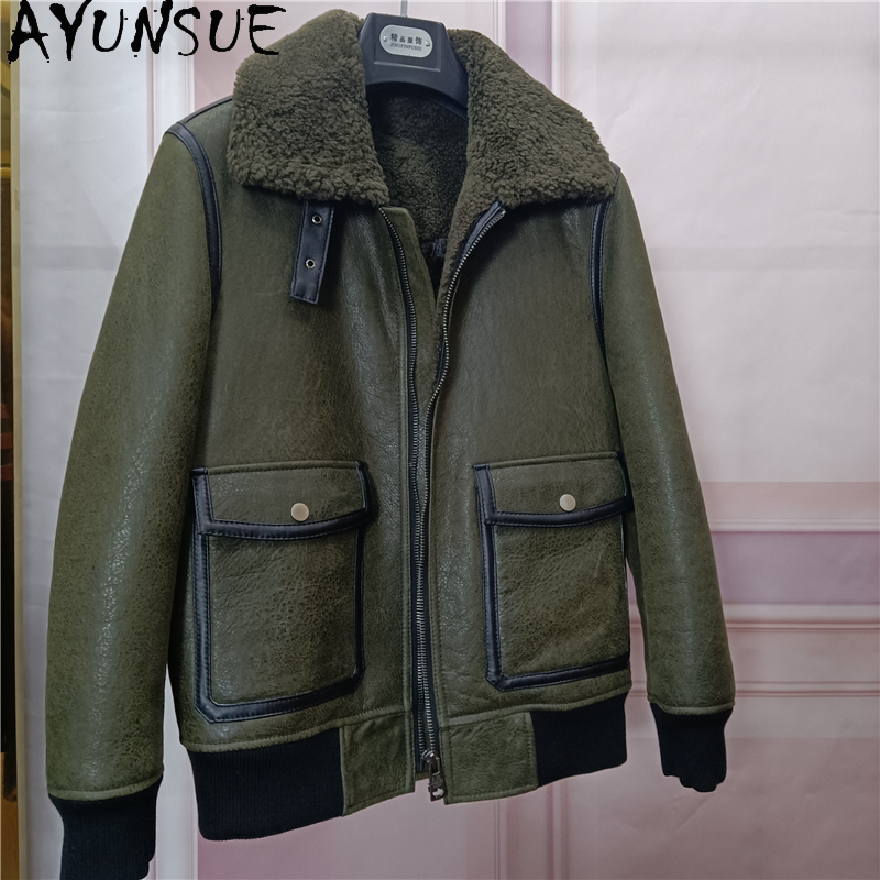 AYUNSUE Warm Natural Fur Coat  – Men'S Fashion Zipper Jacket recenzja i cena