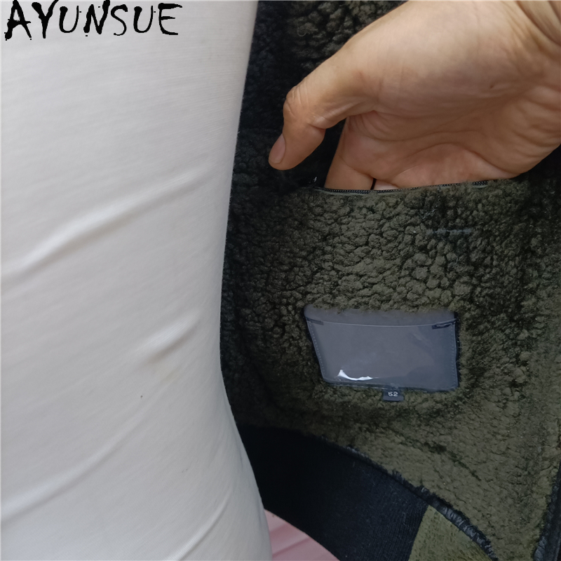 AYUNSUE Warm Natural Fur Coat  – Men'S Fashion Zipper Jacket recenzja i cena