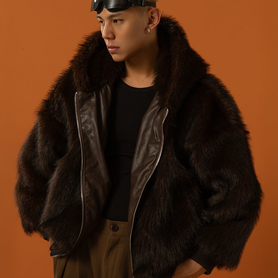Men's Winter Warm Faux Fur Jac – Men'S Fashion Zipper Jacket recenzja i cena