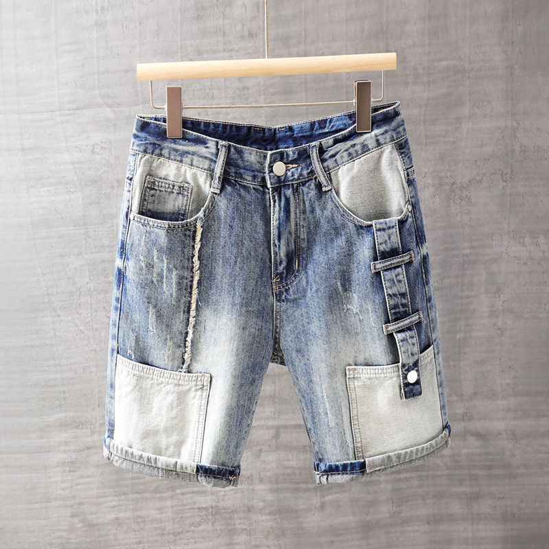 Men's Short Jeans Pants with P – Men Fashion Jeans recenzja i cena