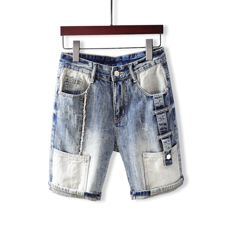 Men's Short Jeans Pants with P – Men Fashion Jeans recenzja i cena