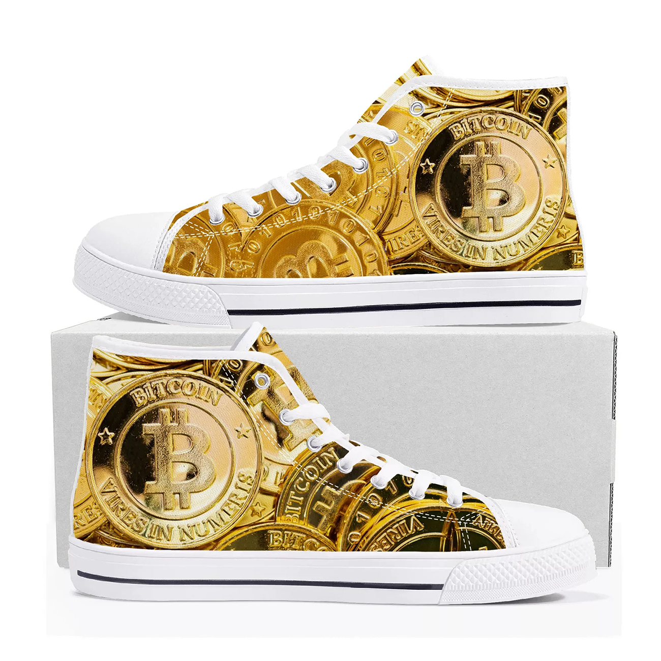 Bitcoin Logo Custom Canvas Sho – Men'S Fashion Logo recenzja i cena