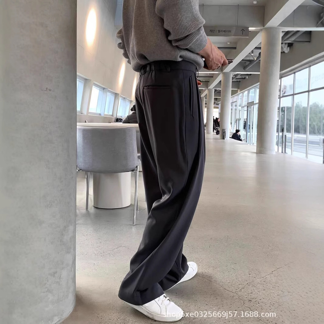 French Style Fashion Men's Bla – Mens Fashion Dark Grey Pants recenzja i cena