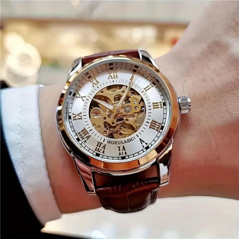 Elegant Men's Automatic Mechan – Mens Fashion Young recenzja i cena