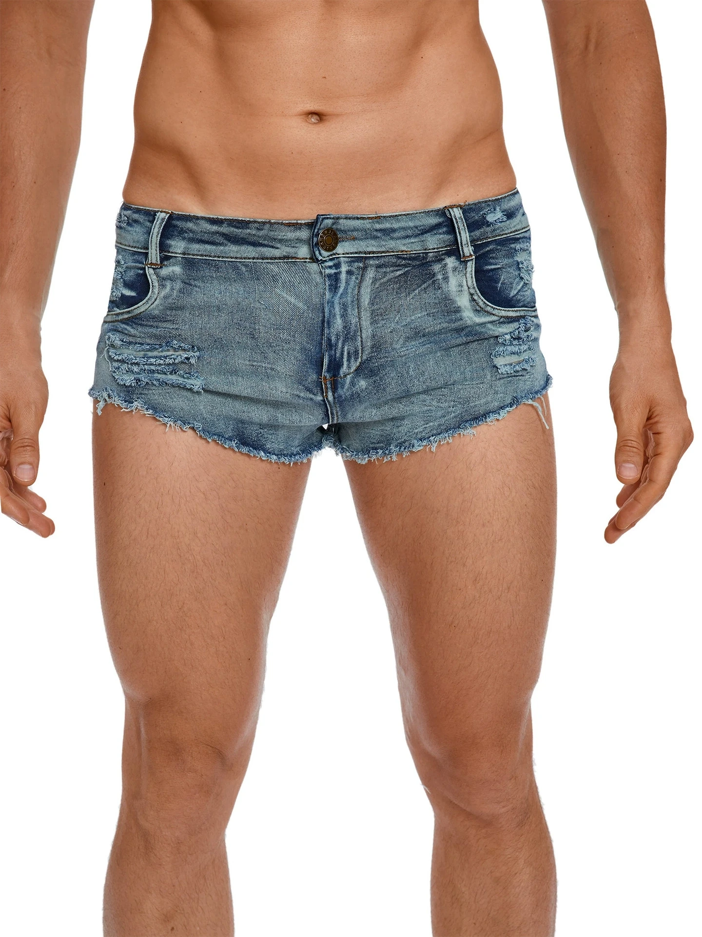 Men's Low Waist Jeans Shorts F – Men Fashion Jeans recenzja i cena