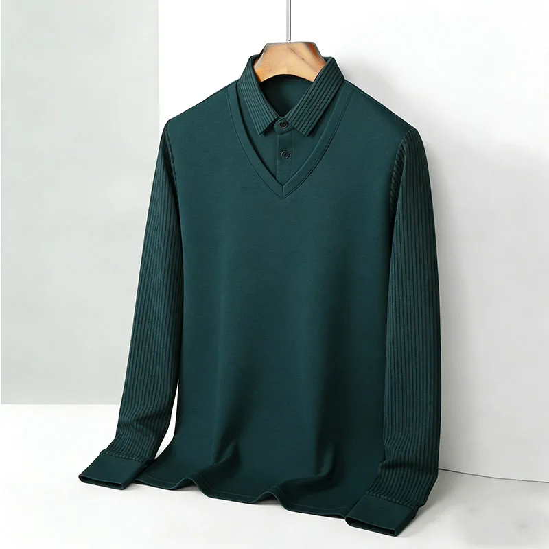 Men's Fake Two Piece Shirt Col – Men'S Fashion Usa recenzja i cena