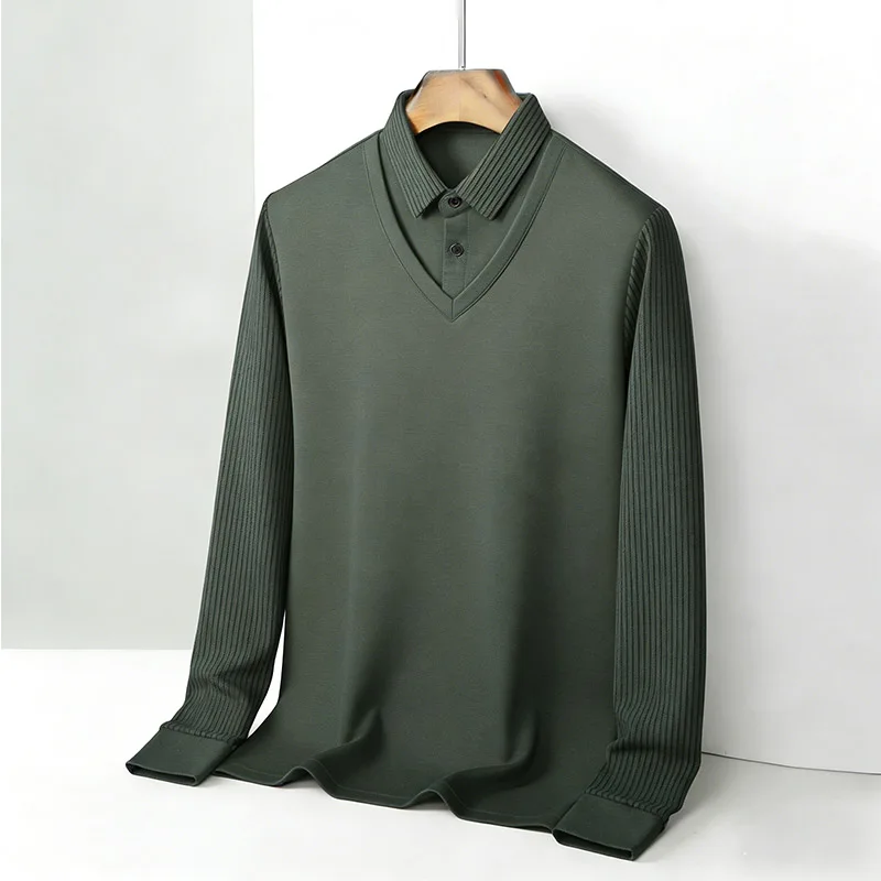 Men's Fake Two Piece Shirt Col – Men'S Fashion Usa recenzja i cena
