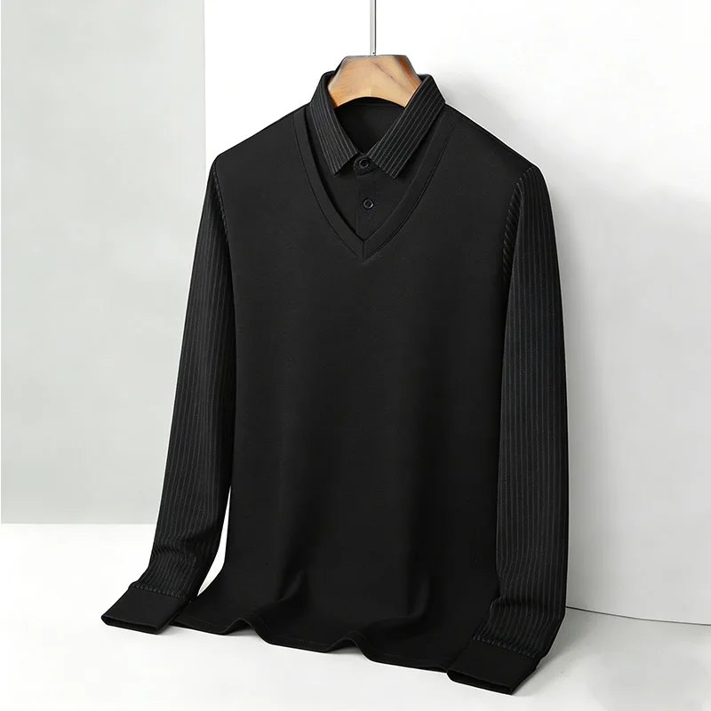 Men's Fake Two Piece Shirt Col – Men'S Fashion Usa recenzja i cena