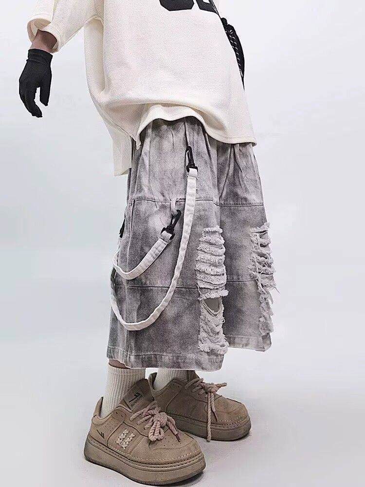 Retro Hip-hop Men's Ripped Jea – Men Fashion Jeans recenzja i cena